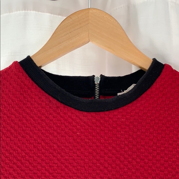 💋 Red & Black Waffle Shift Dress - Picture 5 of 8